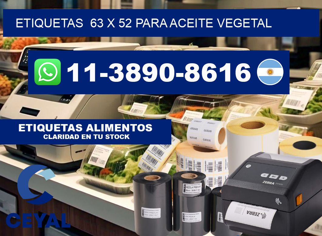 etiquetas  63 x 52 para Aceite vegetal