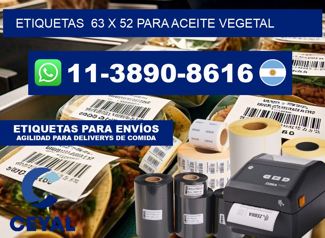 etiquetas  63 x 52 para Aceite vegetal