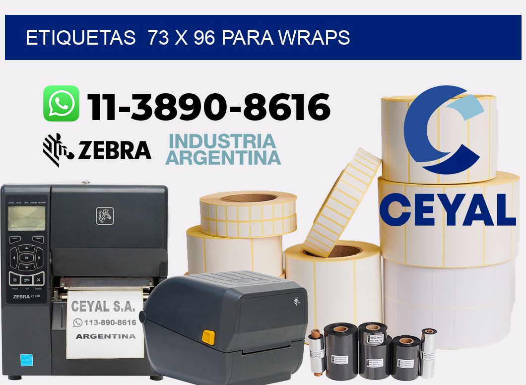 etiquetas  73 x 96 para Wraps