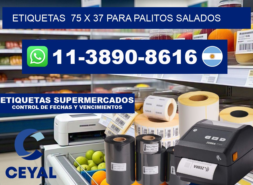 etiquetas  75 x 37 para Palitos salados