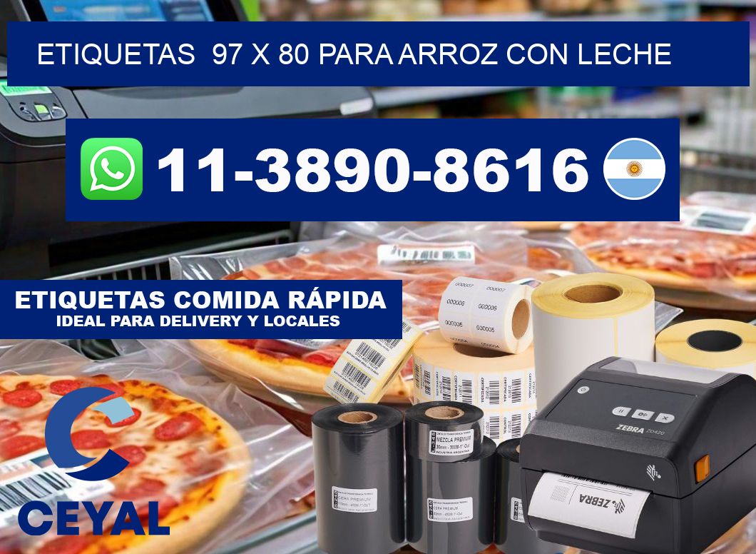 etiquetas 97 x 80 para Arroz con leche