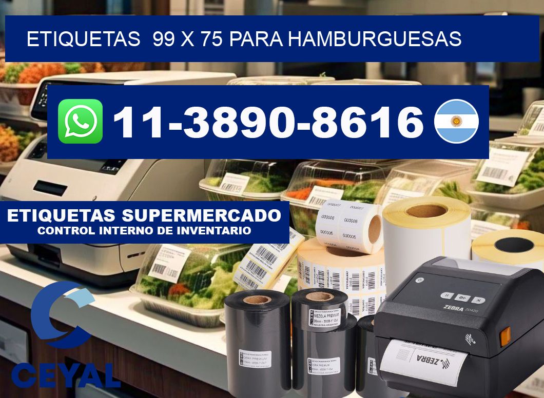 etiquetas  99 x 75 para Hamburguesas