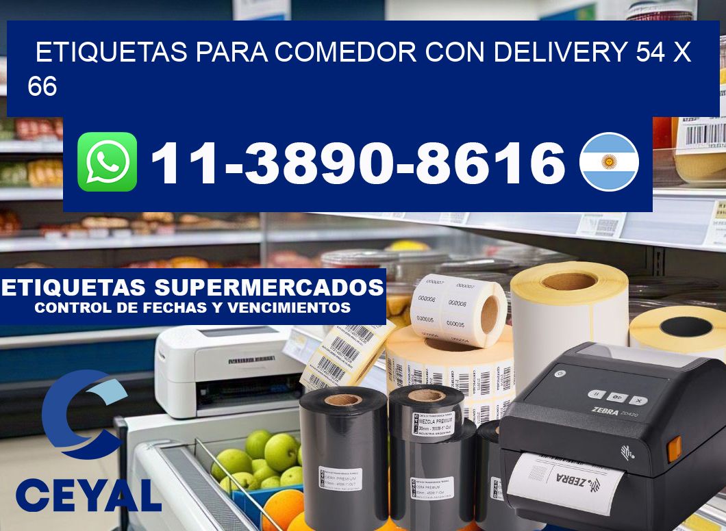 etiquetas para Comedor con delivery 54 x 66