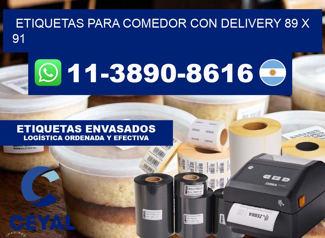 etiquetas para Comedor con delivery 89 x 91
