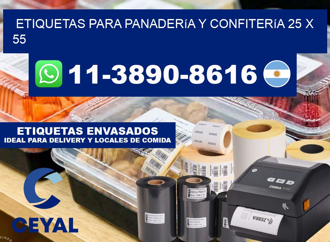 etiquetas para Panadería y confitería 25 x 55