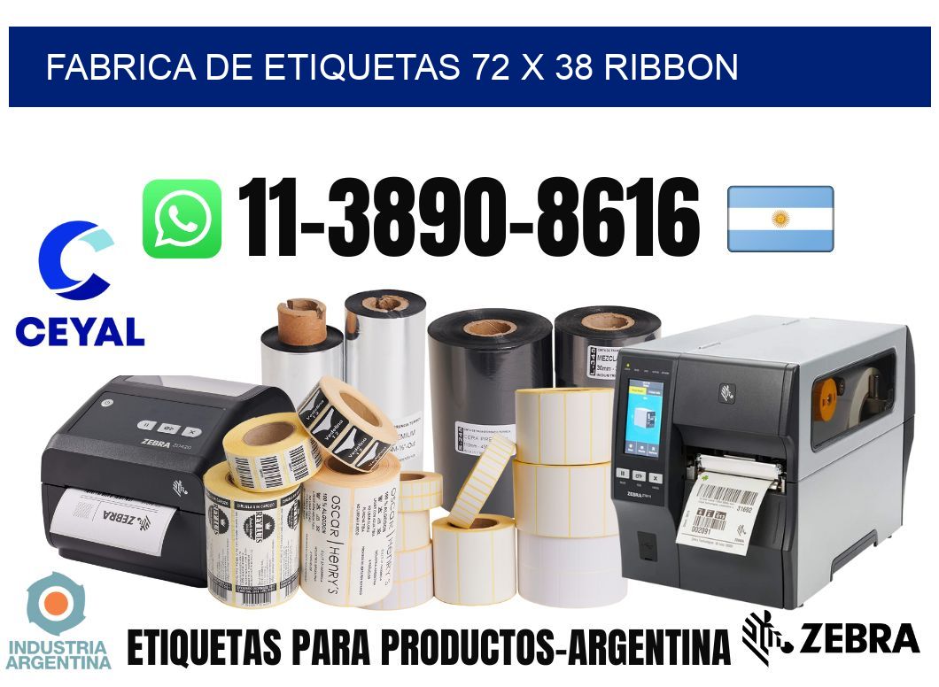 fabrica de etiquetas 72 x 38 ribbon
