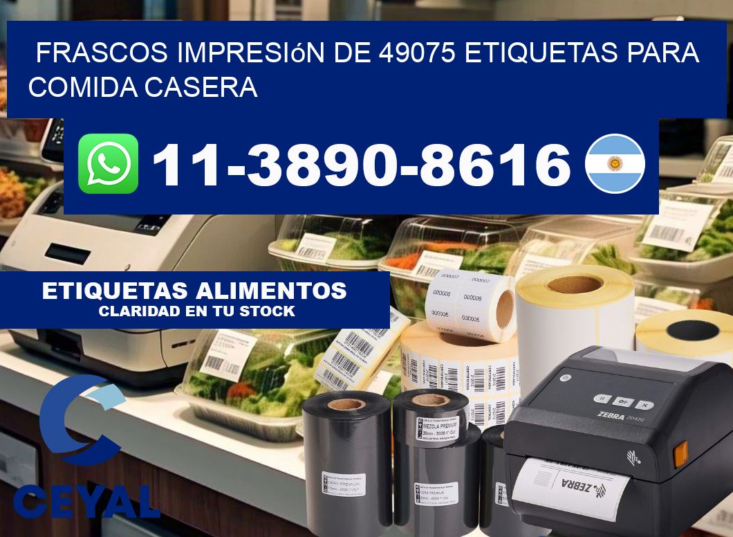 frascos impresión de 49075 etiquetas para comida casera