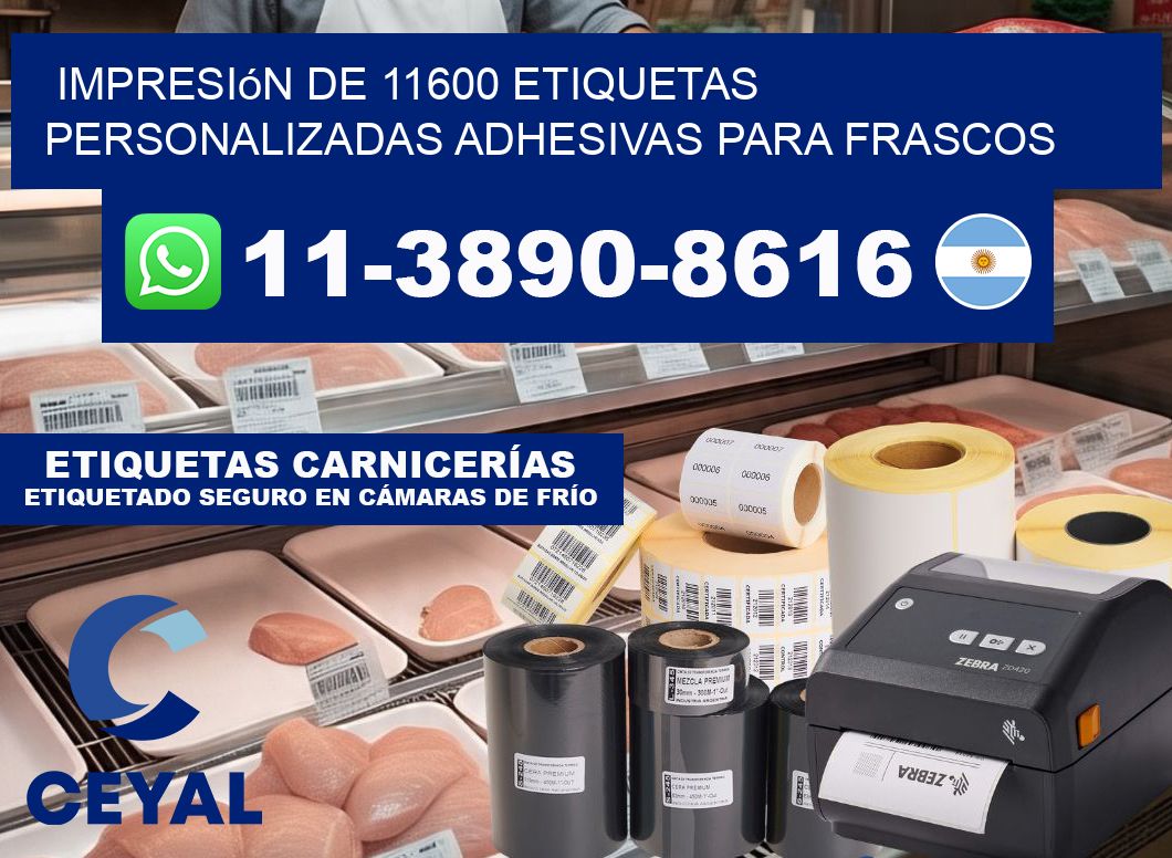 impresión de 11600 etiquetas personalizadas adhesivas para frascos