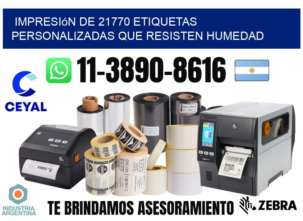 impresión de 21770 etiquetas personalizadas que resisten humedad