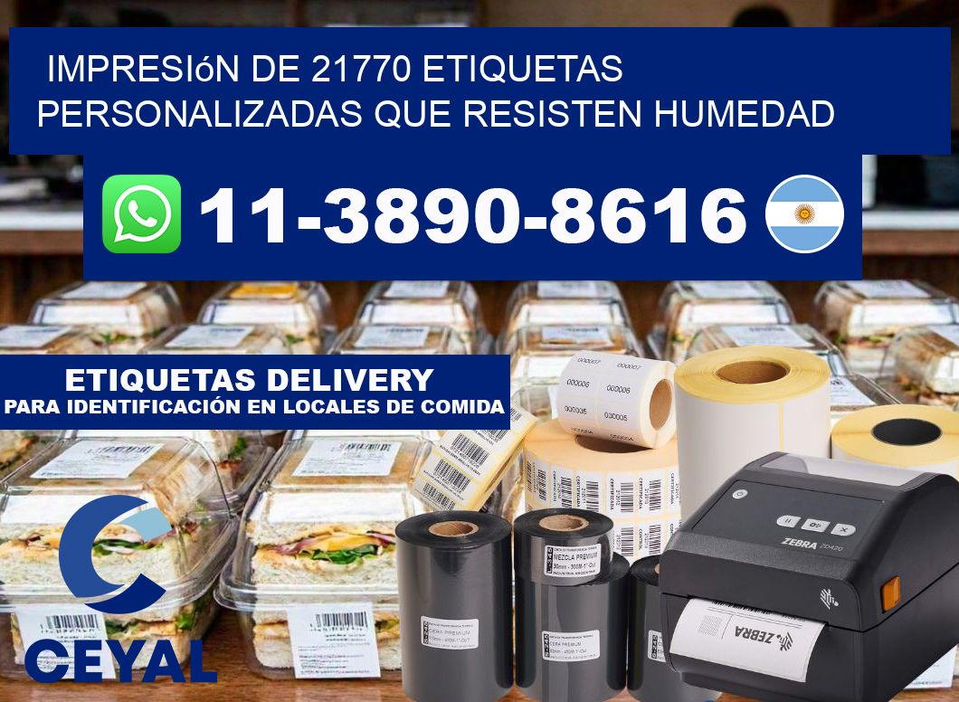 impresión de 21770 etiquetas personalizadas que resisten humedad