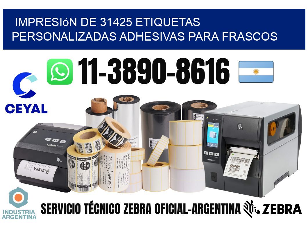 impresión de 31425 etiquetas personalizadas adhesivas para frascos