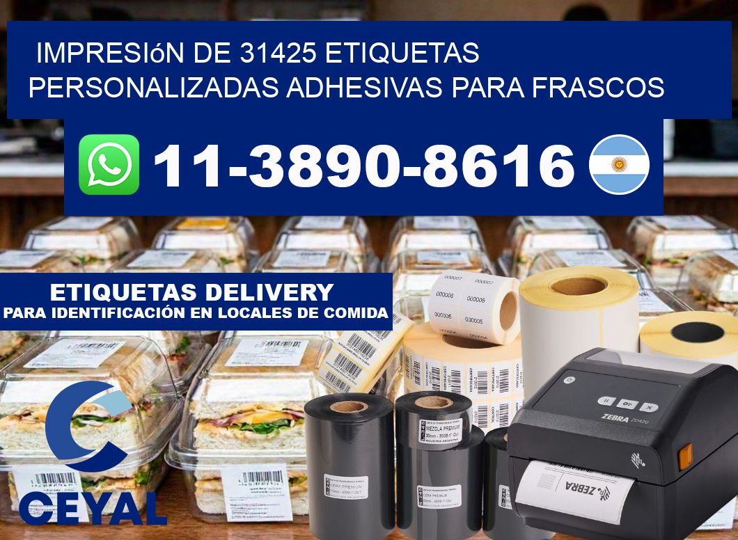 impresión de 31425 etiquetas personalizadas adhesivas para frascos