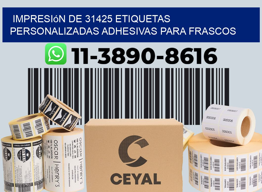 impresión de 31425 etiquetas personalizadas adhesivas para frascos