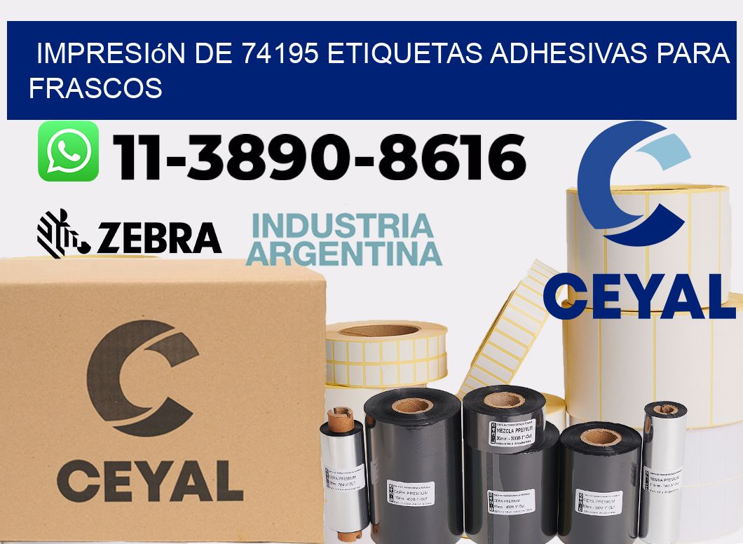 impresión de 74195 etiquetas adhesivas para frascos