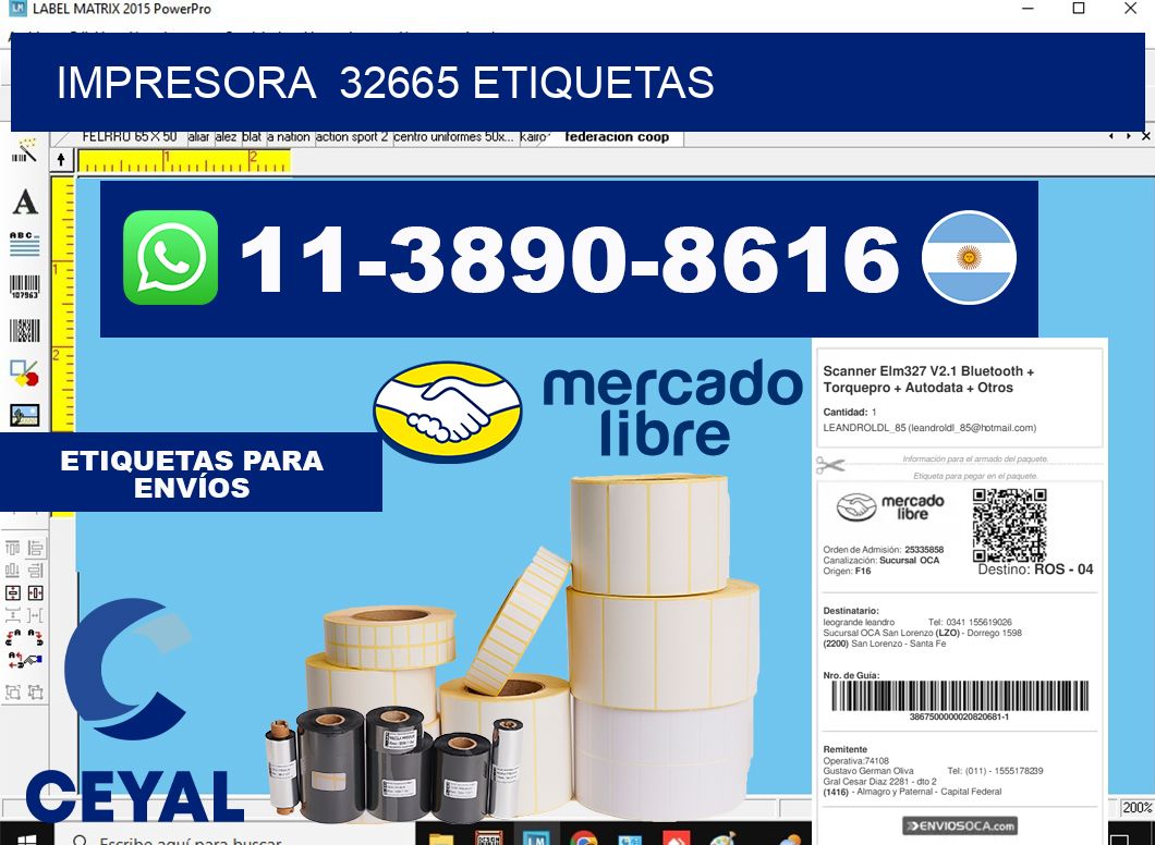 impresora  32665 etiquetas
