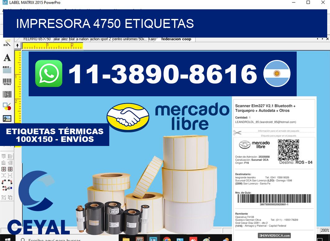 impresora 4750 etiquetas