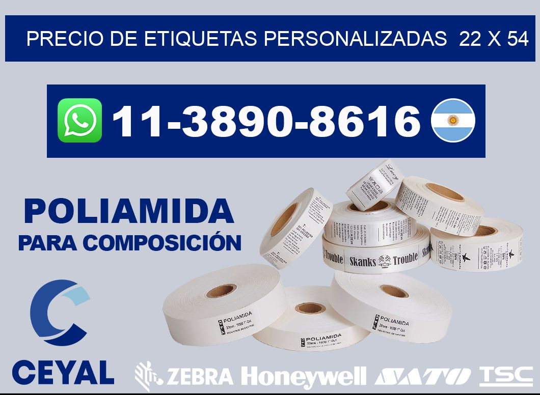 precio de etiquetas personalizadas  22 x 54