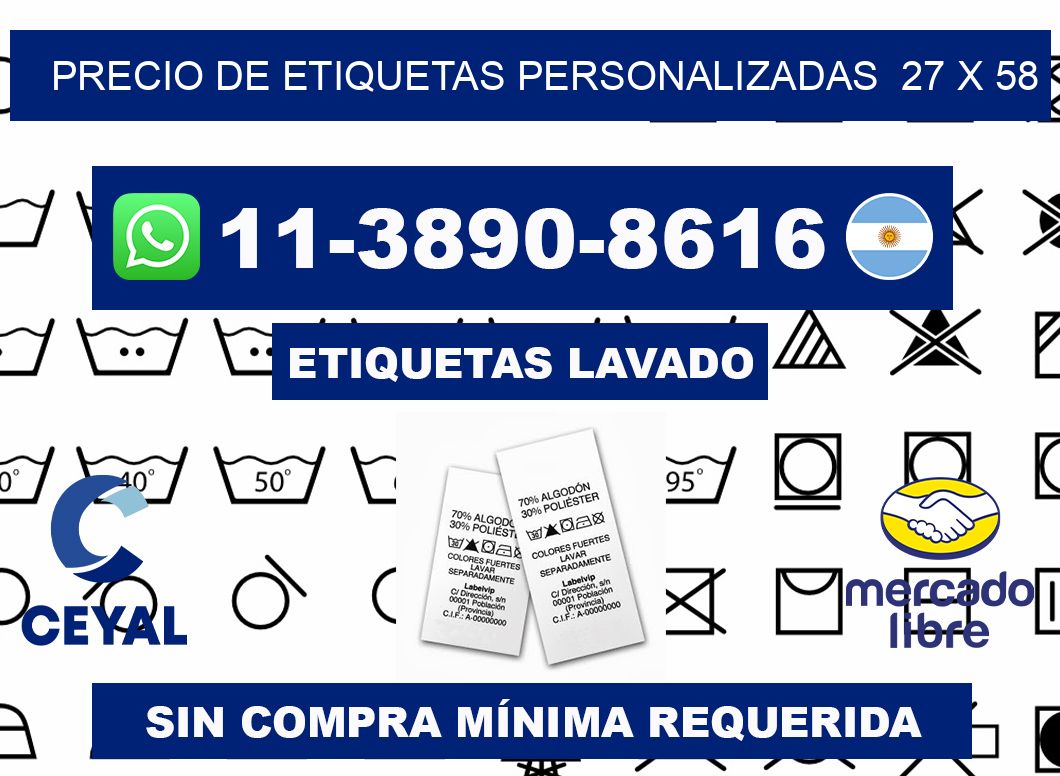 precio de etiquetas personalizadas 27 x 58