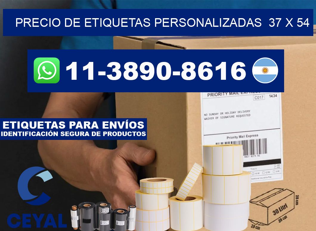 precio de etiquetas personalizadas 37 x 54