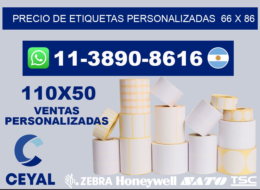 precio de etiquetas personalizadas 66 x 86