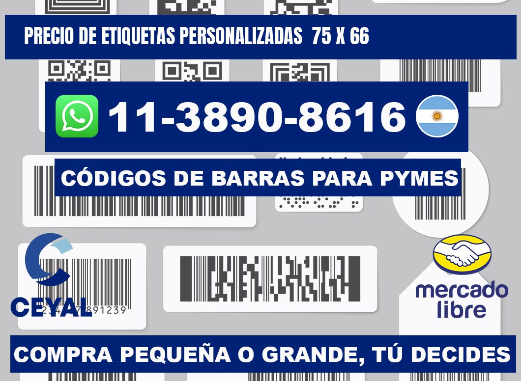 precio de etiquetas personalizadas 75 x 66