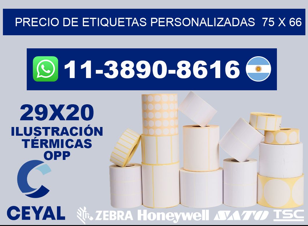 precio de etiquetas personalizadas 75 x 66