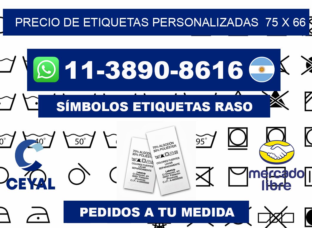 precio de etiquetas personalizadas 75 x 66