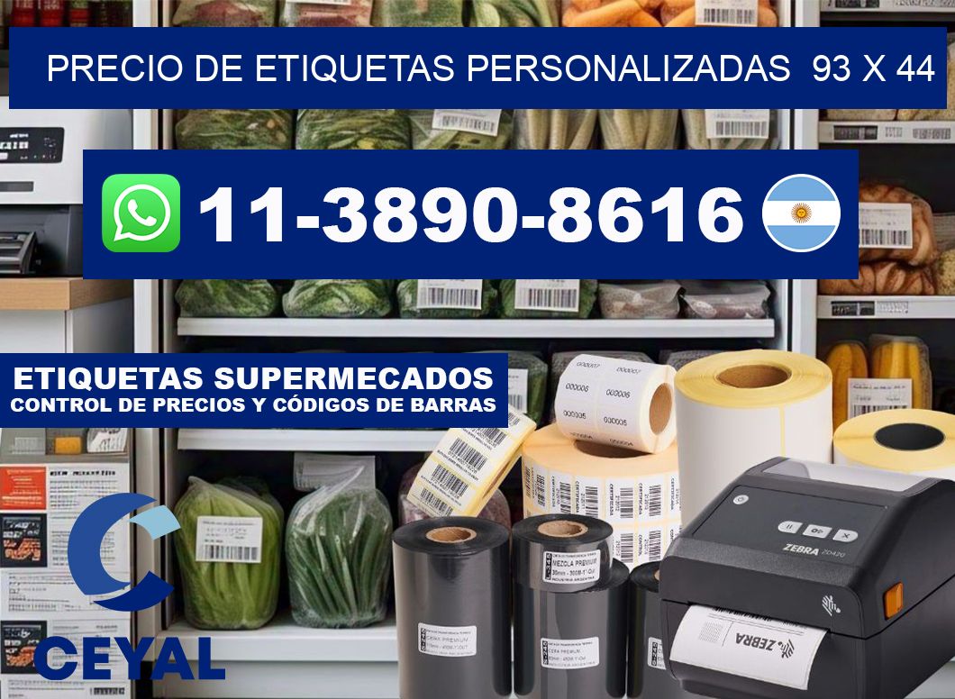 precio de etiquetas personalizadas  93 x 44