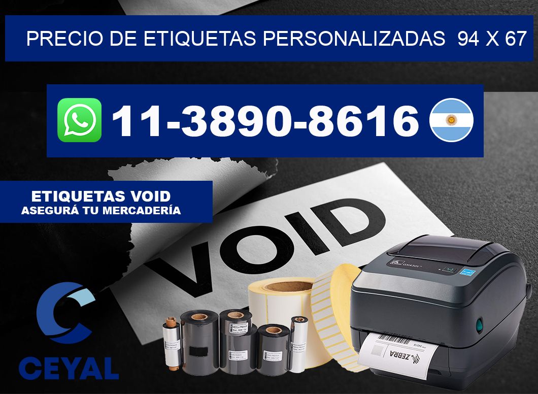 precio de etiquetas personalizadas  94 x 67