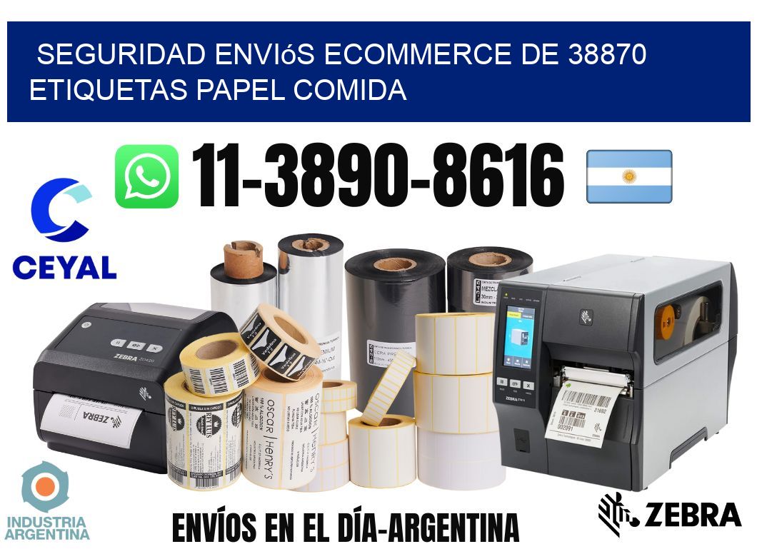 seguridad enviós ecommerce de 38870 etiquetas papel comida