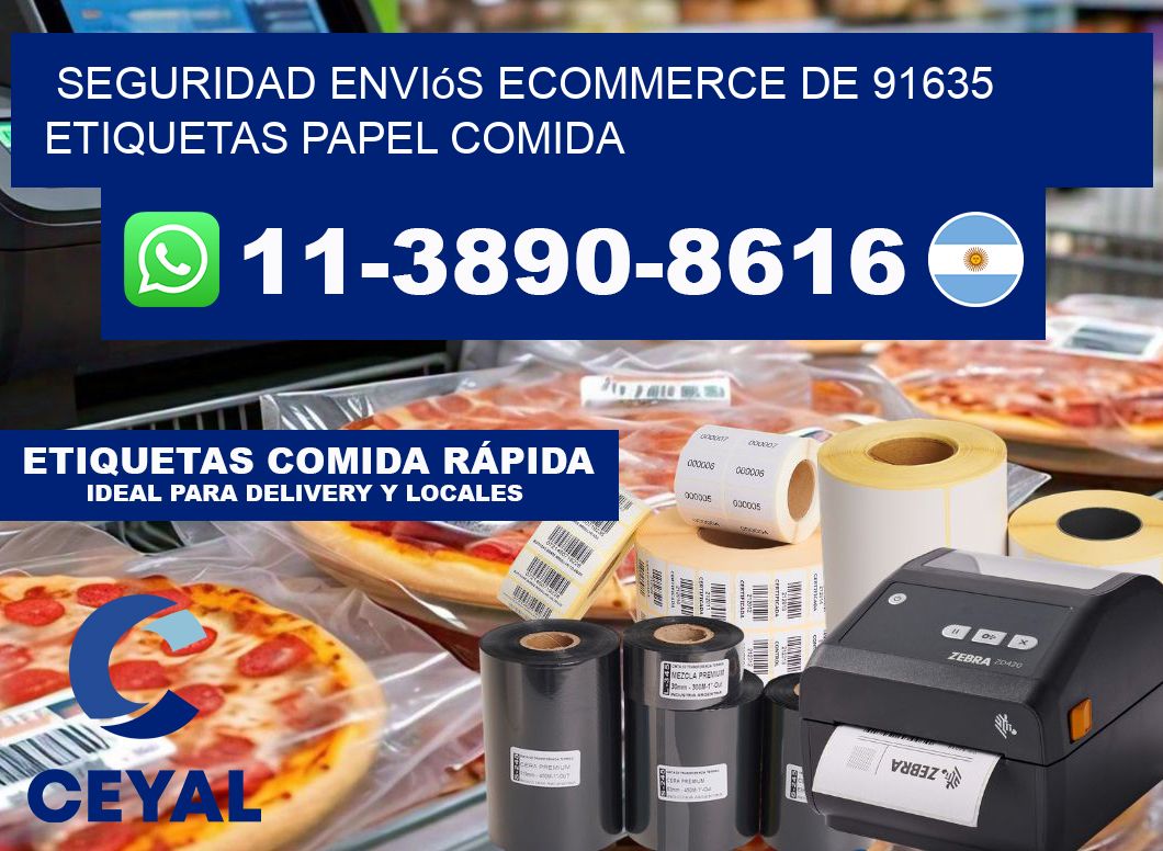 seguridad enviós ecommerce de 91635 etiquetas papel comida