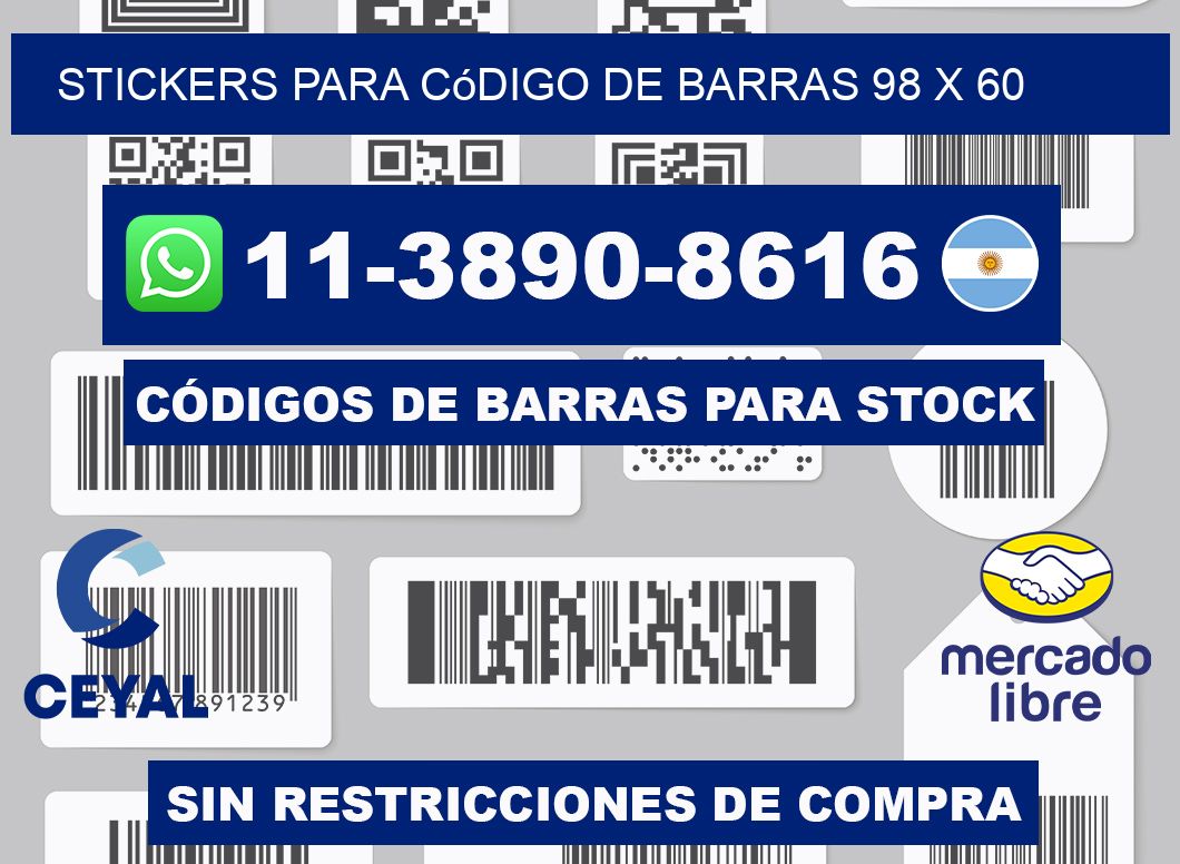 stickers para código de barras 98 x 60