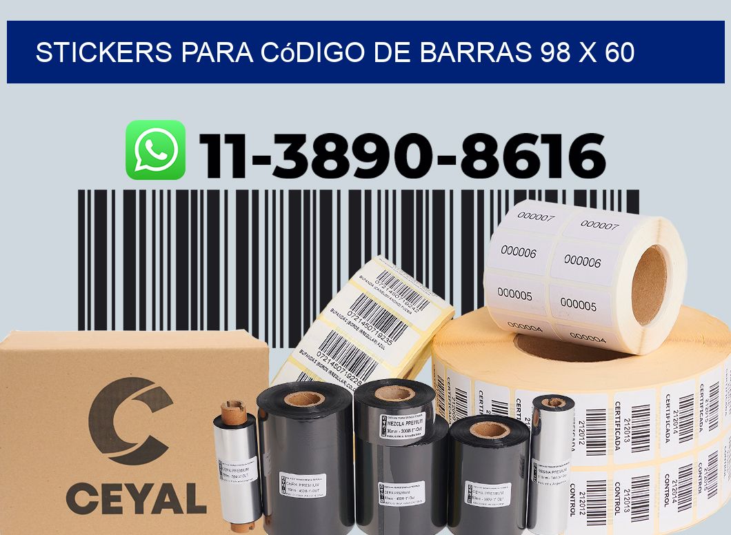 stickers para código de barras 98 x 60