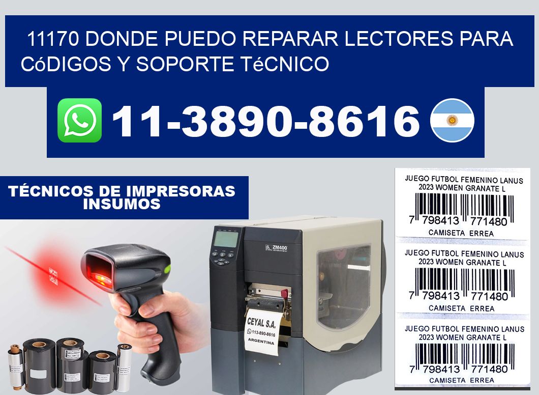 11170 donde puedo reparar Lectores para códigos y Soporte Técnico