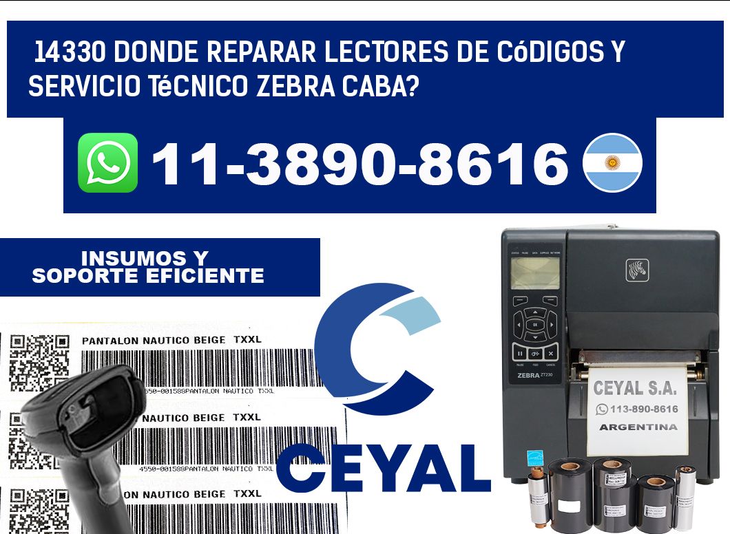 14330 donde reparar Lectores de Códigos y Servicio Técnico zebra Caba?