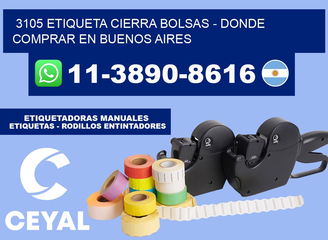 3105 etiqueta Cierra Bolsas - Donde Comprar en Buenos Aires