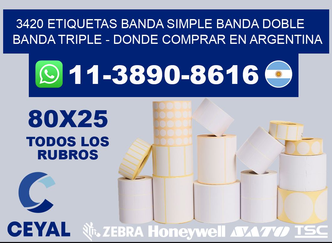 3420 etiquetas banda simple banda doble banda triple - Donde Comprar en Argentina