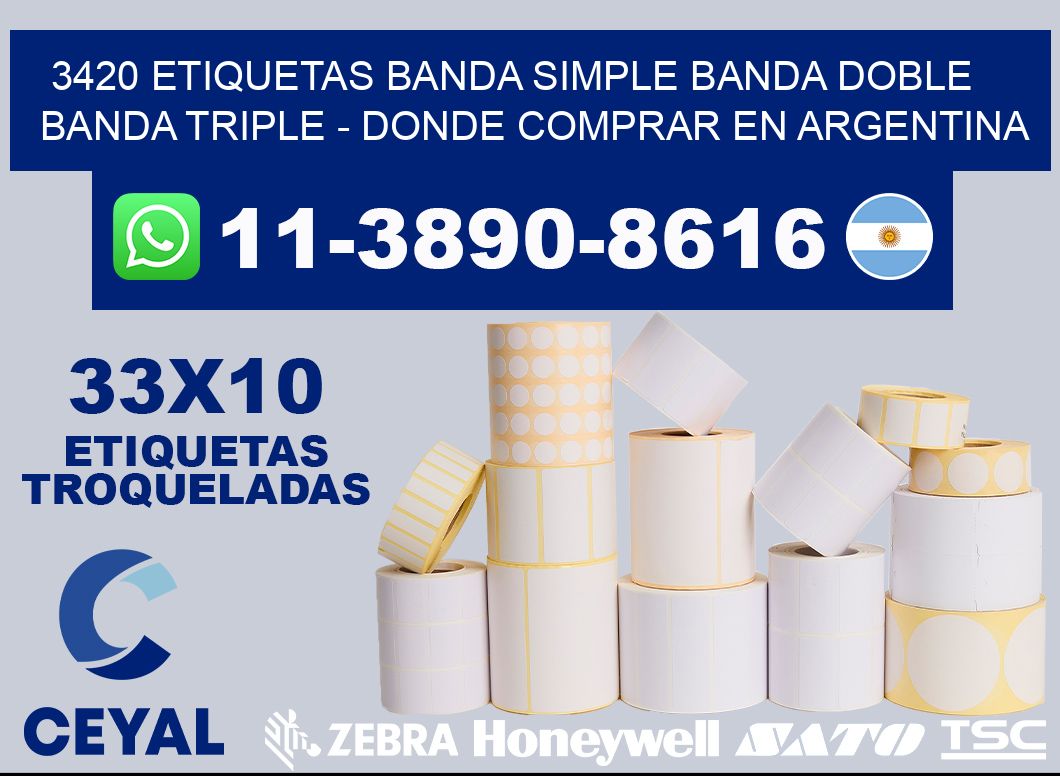 3420 etiquetas banda simple banda doble banda triple - Donde Comprar en Argentina