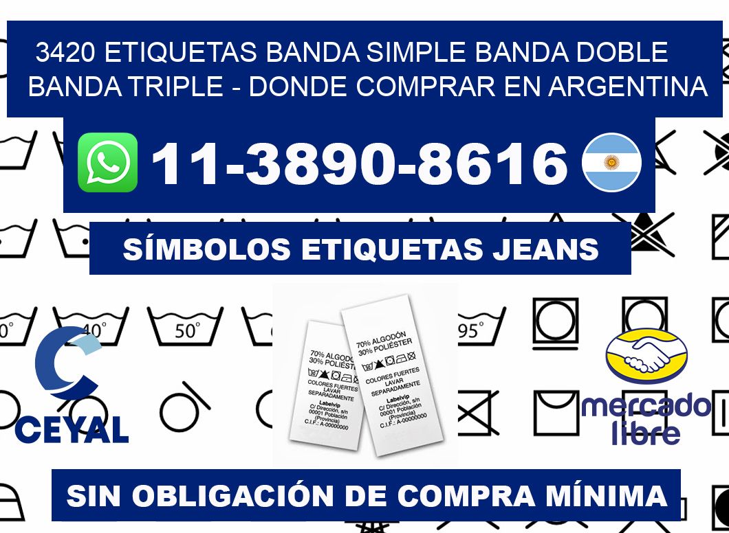 3420 etiquetas banda simple banda doble banda triple - Donde Comprar en Argentina