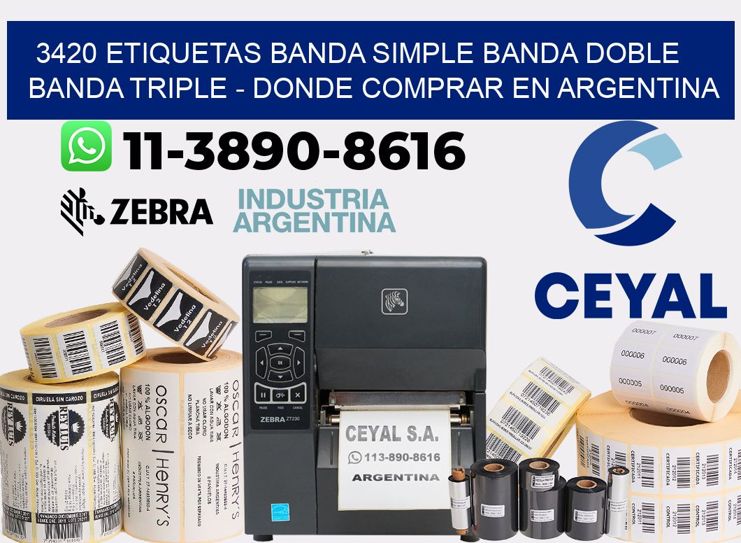 3420 etiquetas banda simple banda doble banda triple - Donde Comprar en Argentina