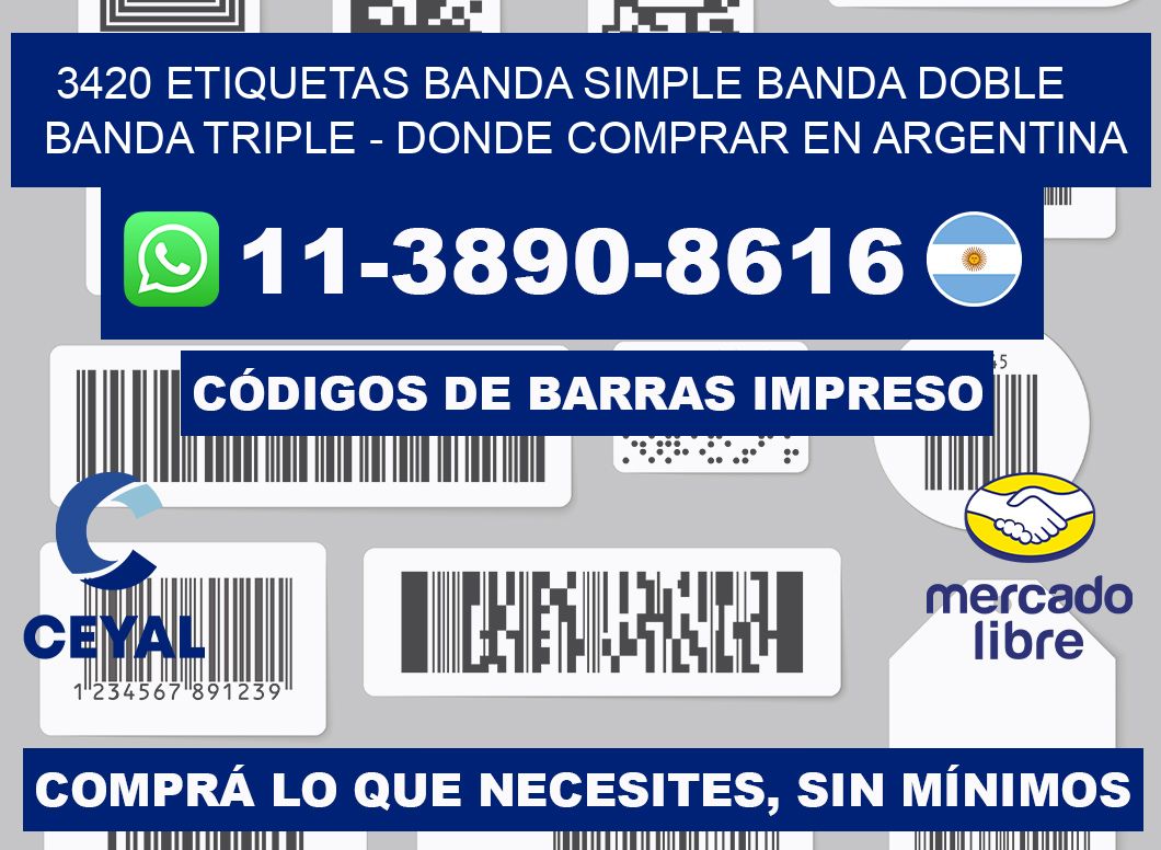 3420 etiquetas banda simple banda doble banda triple - Donde Comprar en Argentina