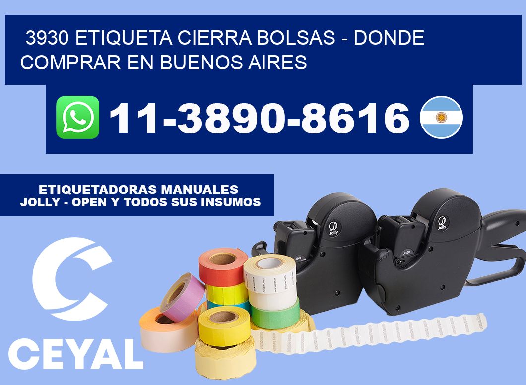 3930 etiqueta Cierra Bolsas - Donde Comprar en Buenos Aires