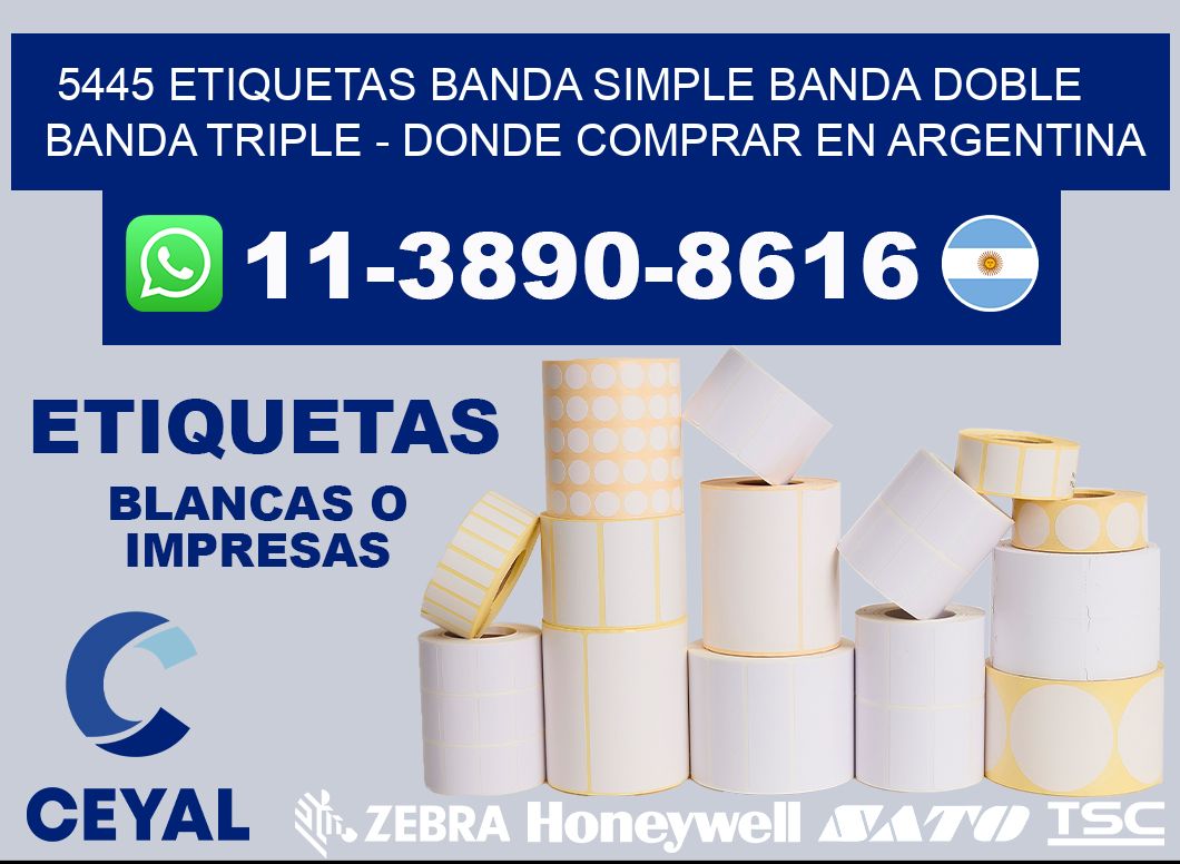 5445 etiquetas banda simple banda doble banda triple - Donde Comprar en Argentina