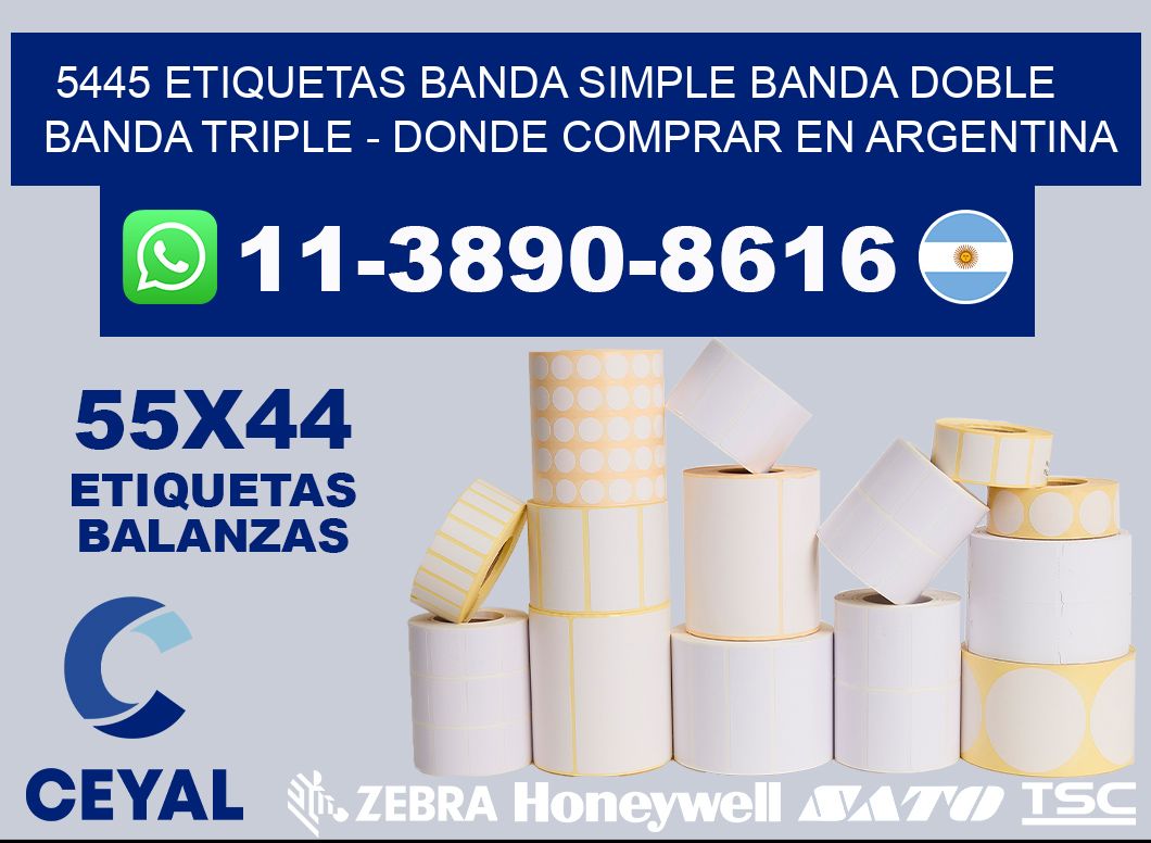 5445 etiquetas banda simple banda doble banda triple - Donde Comprar en Argentina