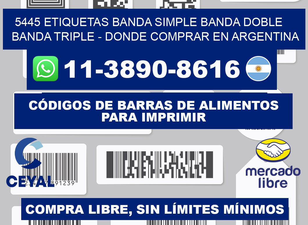 5445 etiquetas banda simple banda doble banda triple - Donde Comprar en Argentina