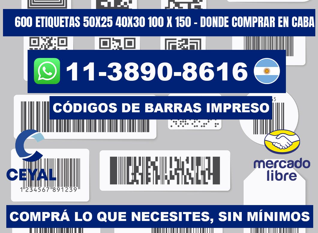 600 etiquetas 50x25 40x30 100 x 150 - Donde Comprar en Caba
