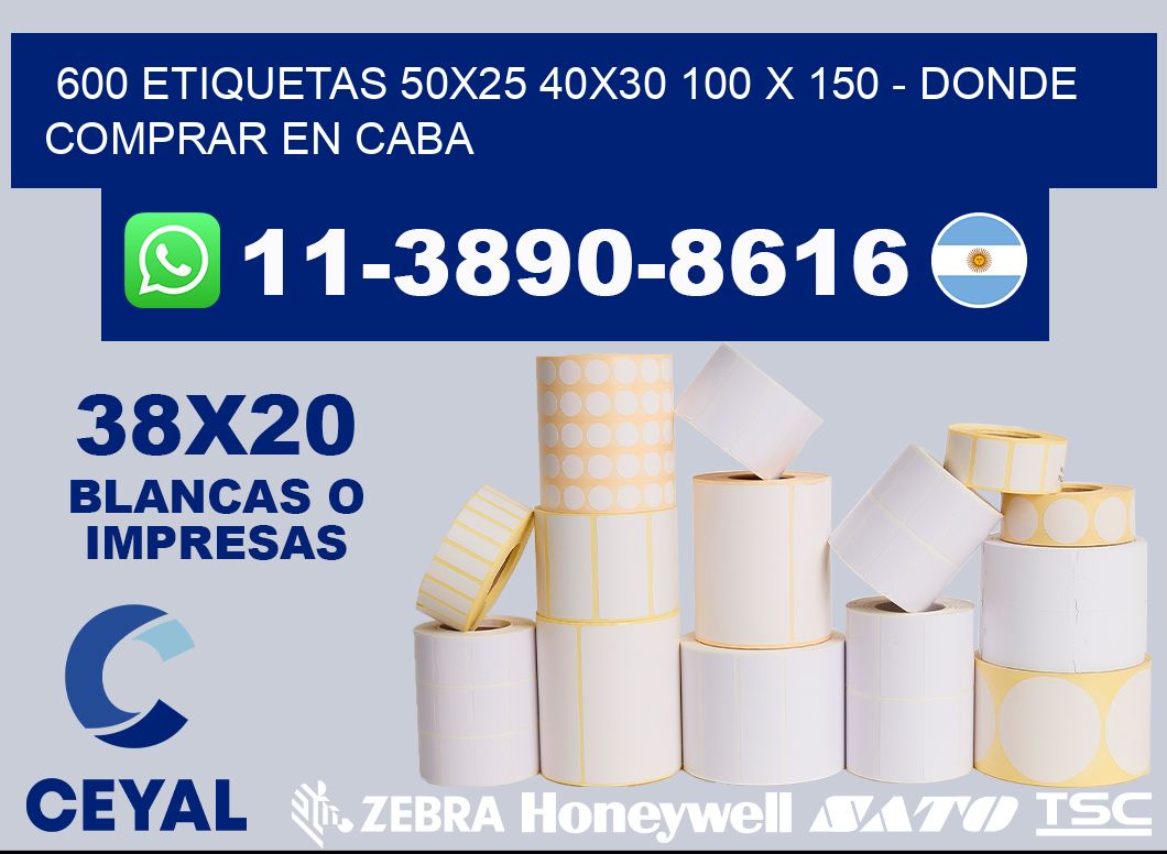 600 etiquetas 50x25 40x30 100 x 150 - Donde Comprar en Caba