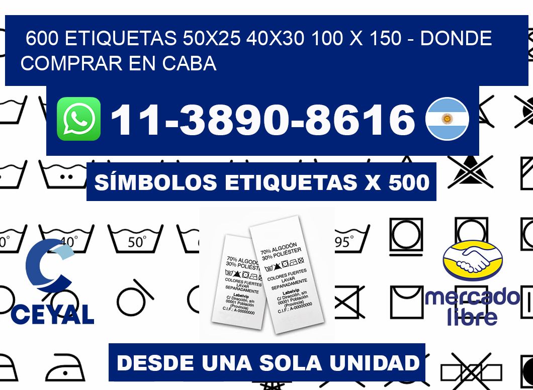 600 etiquetas 50x25 40x30 100 x 150 - Donde Comprar en Caba