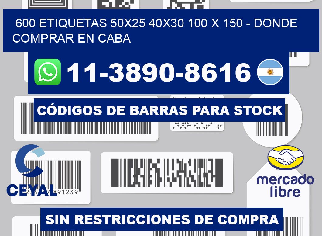 600 etiquetas 50x25 40x30 100 x 150 - Donde Comprar en Caba