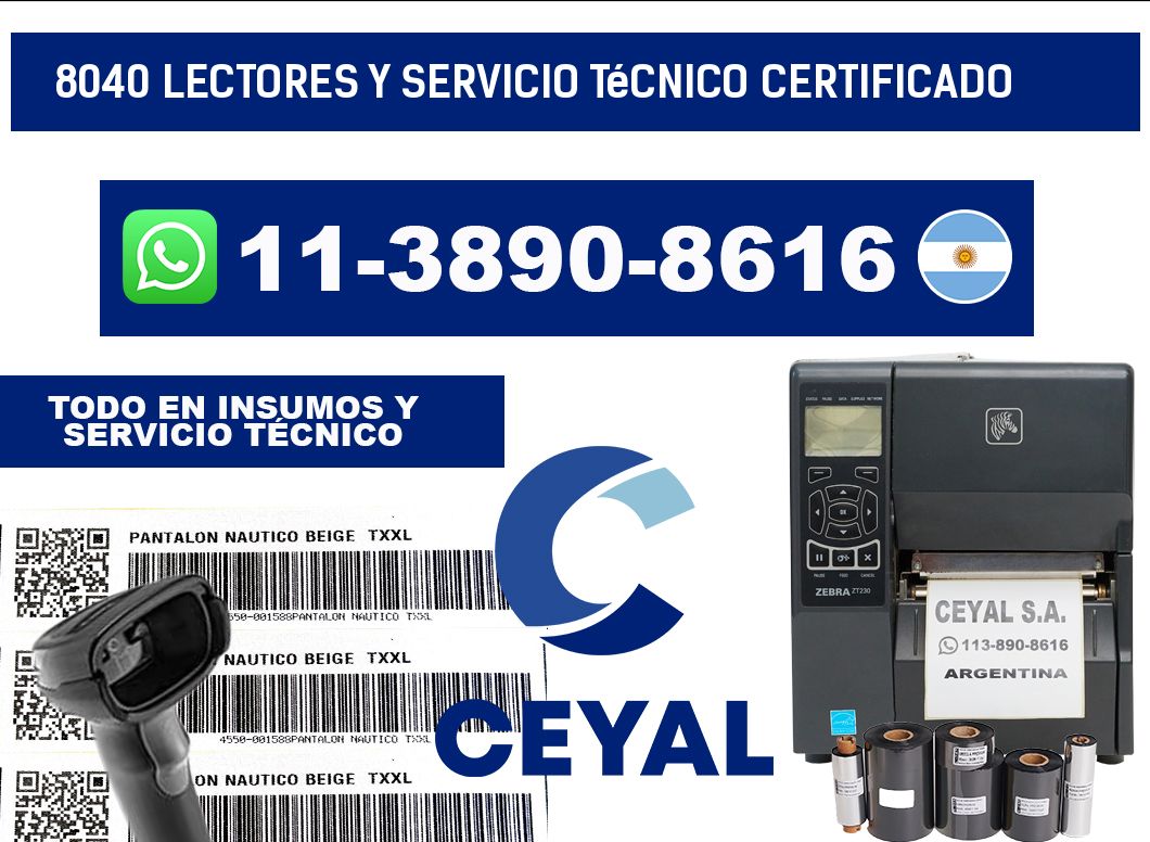 8040 Lectores y Servicio Técnico Certificado